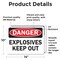 Signmission Explosives Keep Out Danger Sign, Vinyl Decal, 14in W x 10in L, 2PK OS-2PACK-DS-D-1014-L-19351 - alternate 5